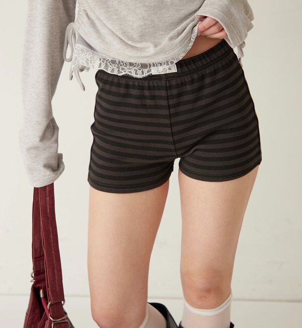  「【SLOPPY/スロッピー】リブショートパンツ」|チノ|