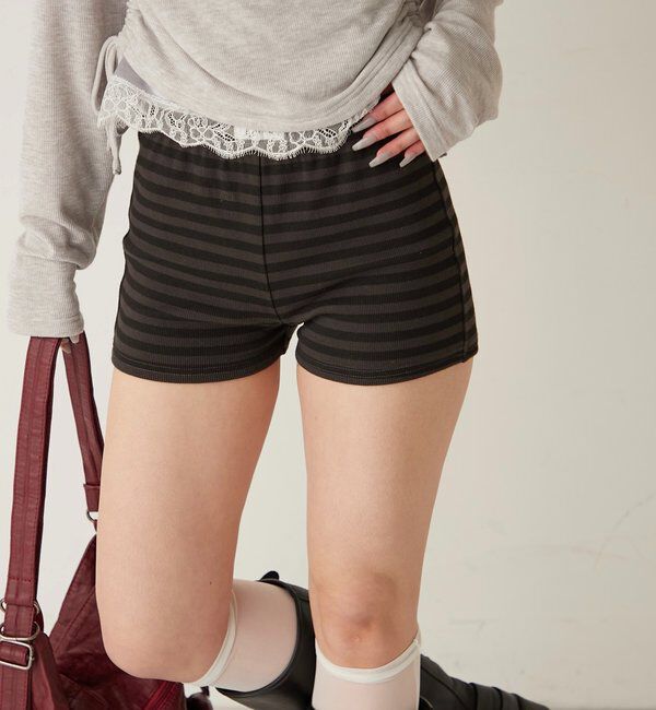  「【SLOPPY/スロッピー】リブショートパンツ」|チノ|
