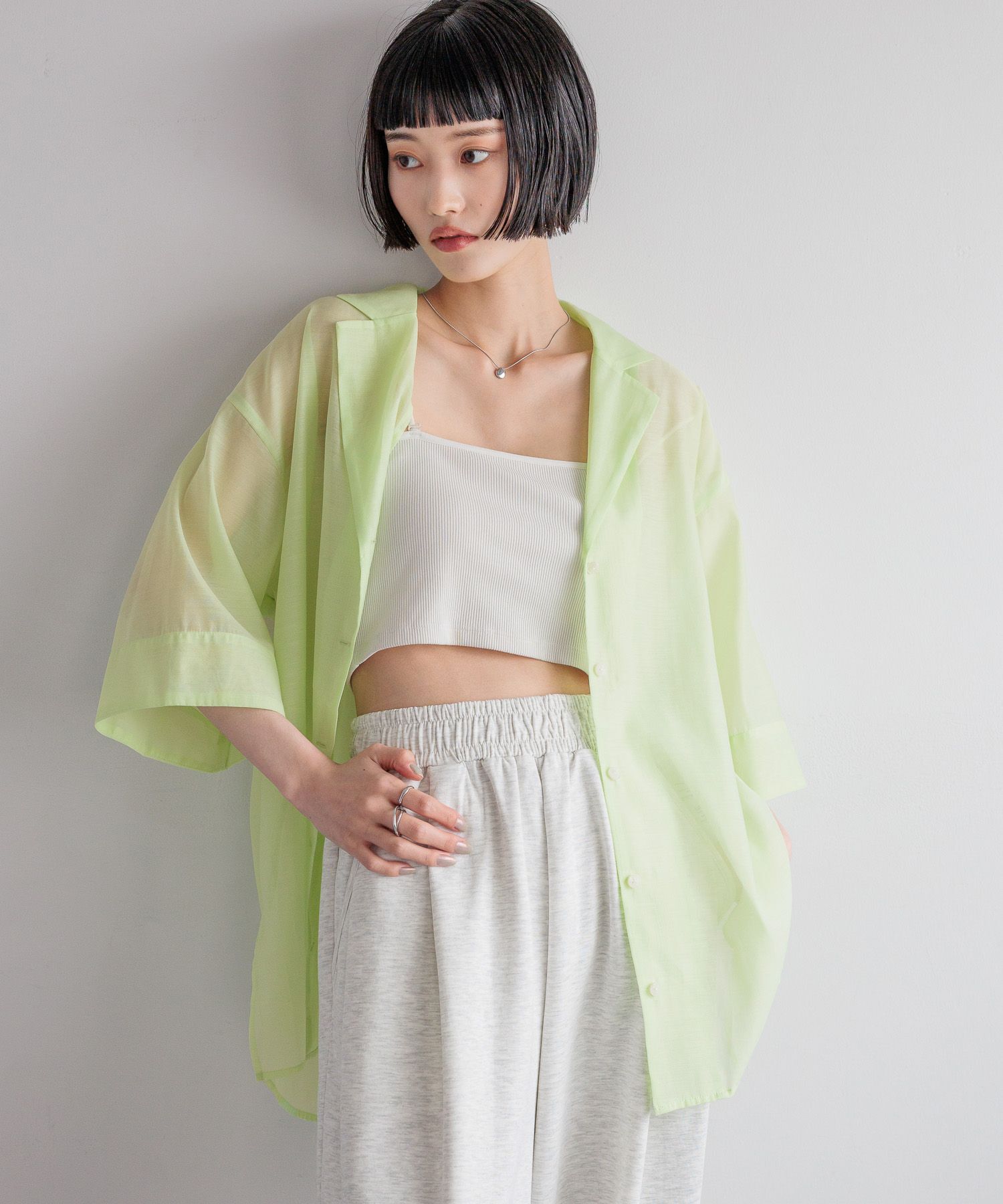 LOWRYS FARM「シアーカイキンショートＳＳ」|シャツ・ブラウス|GRN2