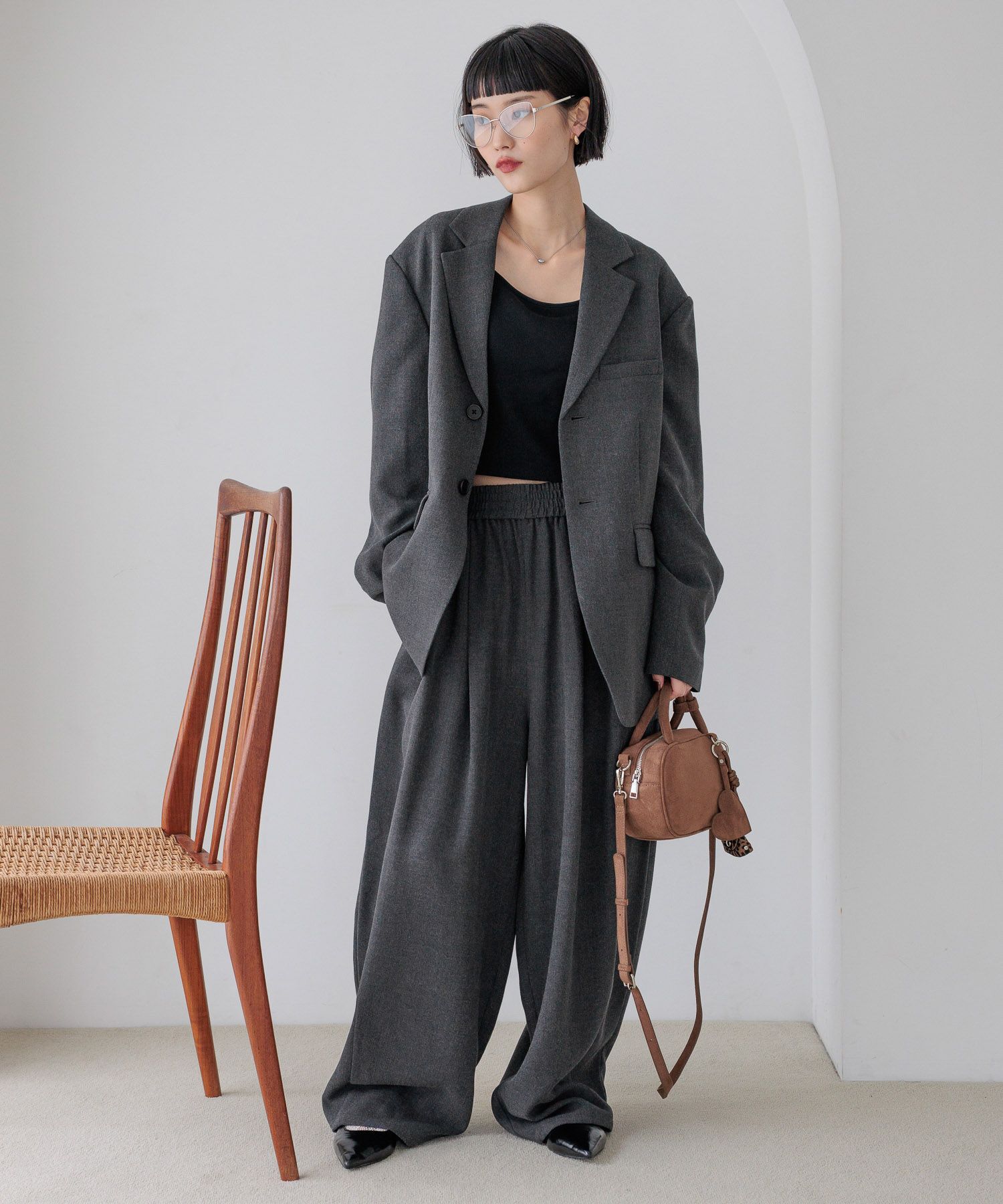 LOWRYS FARM「ＴＲイージーコクーンパンツ」|チノ|