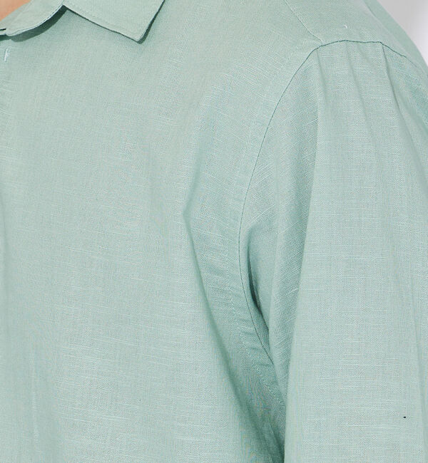 ABAHOUSE「コットンリネン 比翼 プルオーバーシャツ」|シャツ・ブラウス|