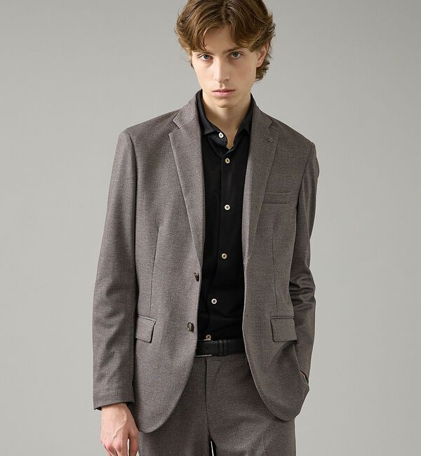 ABAHOUSE「【セットアップ対応】チェック柄 ライトポンチ ジャケット / FLEX JACK」|テーラードジャケット|