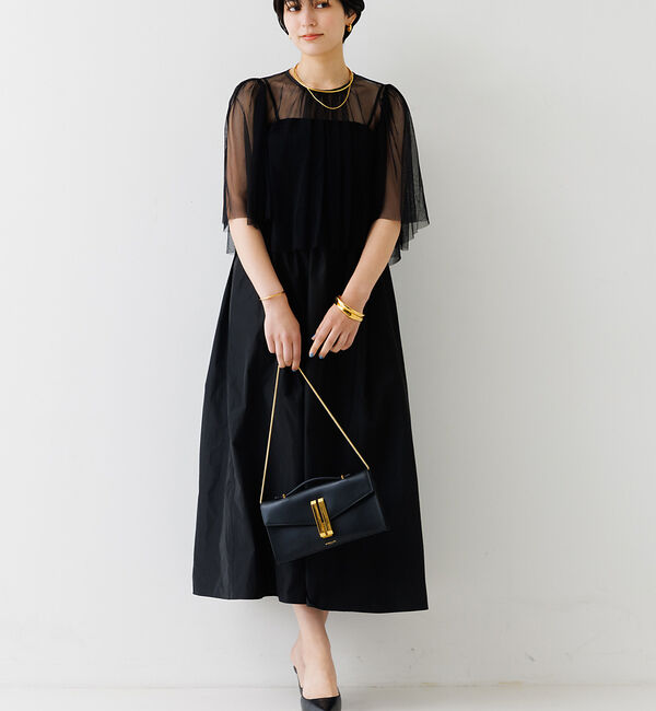 Rouge vif「チュールセット2WAY フレアワンピース」|ワンピース|ブラック