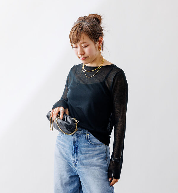 Rouge vif「バックデザインハイゲージシアーニットプルオーバー」|ニット・セーター|