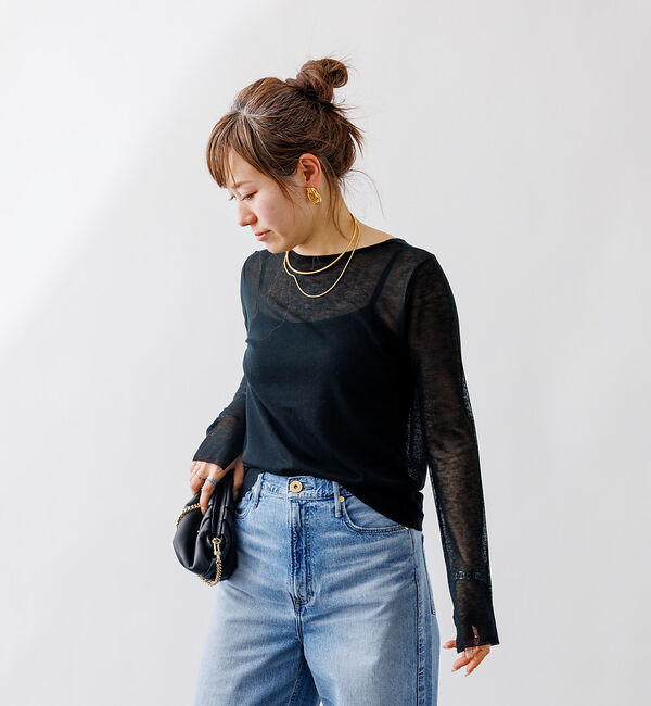 Rouge vif「バックデザインハイゲージシアーニットプルオーバー」|ニット・セーター|