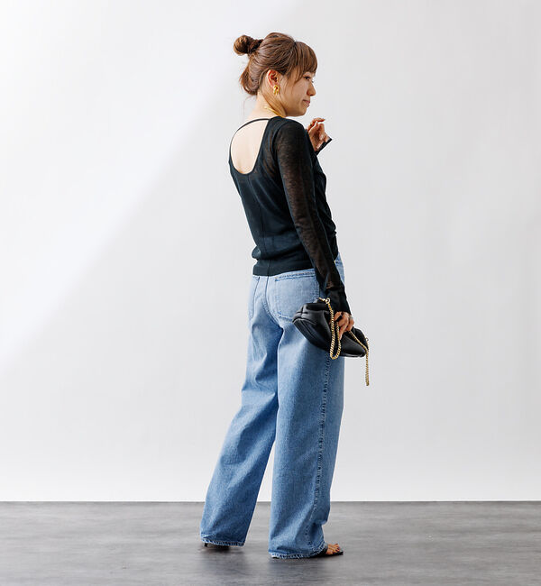 Rouge vif「バックデザインハイゲージシアーニットプルオーバー」|ニット・セーター|