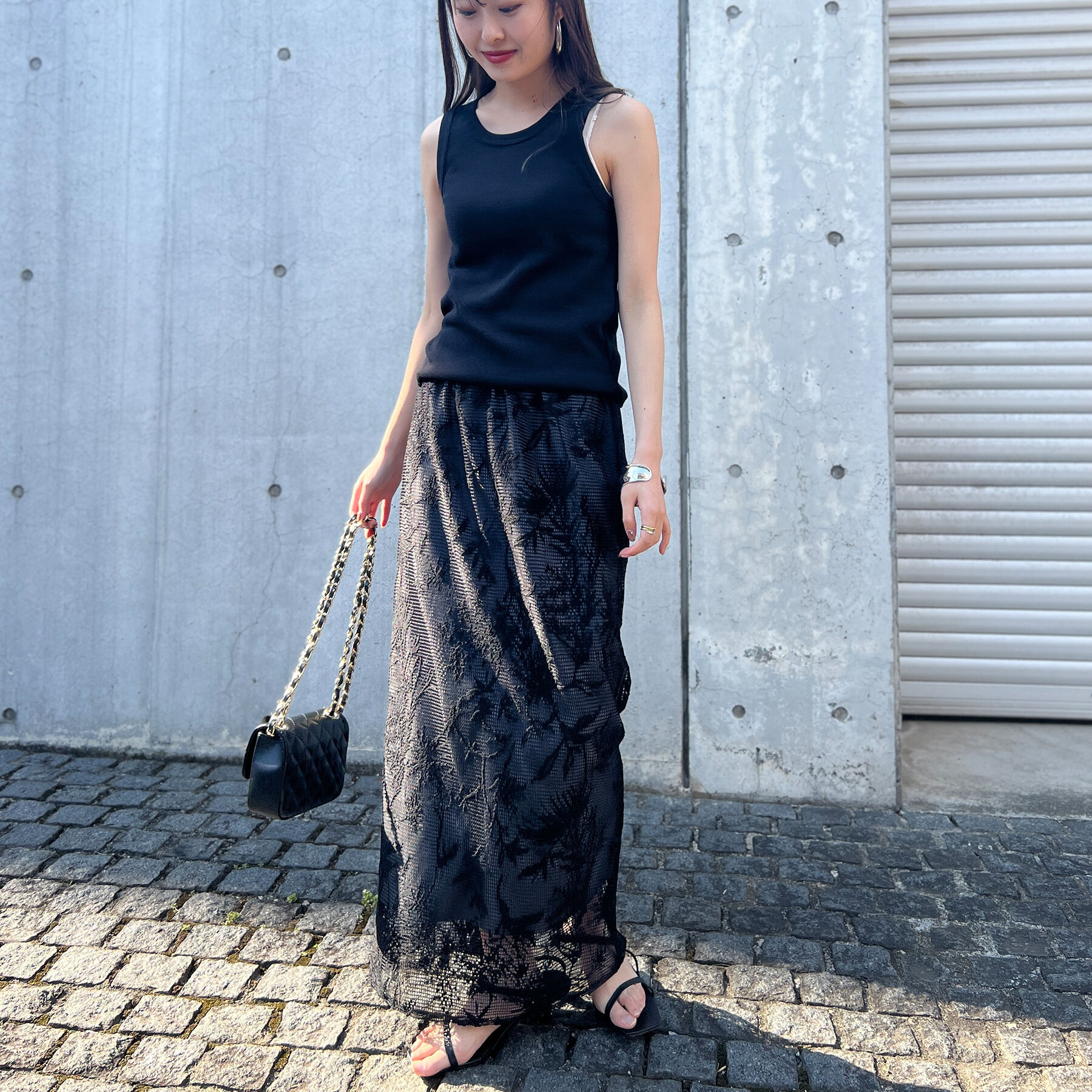 Rouge vif「【セットアップ対応】ボタニカルレースタイトスカート」|スカート|