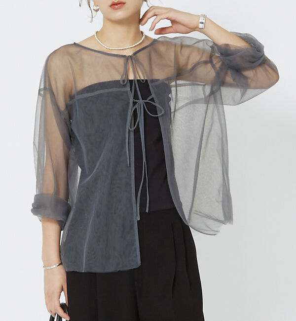 Rouge vif「2WAYチュールシアーブラウス」|シャツ・ブラウス|グレー