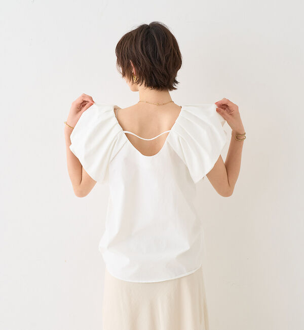 Rouge vif「【一部店舗限定】Vネックボリュームスリーブブラウス」|シャツ・ブラウス|