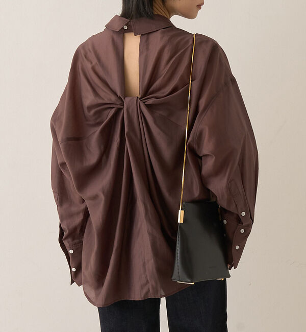 Rouge vif「【新色登場】バックツイストシャツ」|シャツ・ブラウス|ブラウン