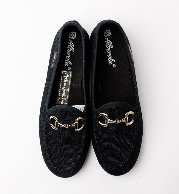 Rouge vif「【ALBEROLA / アルベローラ】ラフィア調 ビットローファー / フラット」|パンプス|