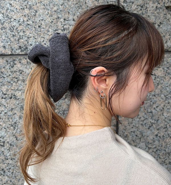 Rouge vif「【heyep／ヘイップ】ニットロゴシュシュ KNIT LOGO SCRUNCHI」|ヘアバンド|