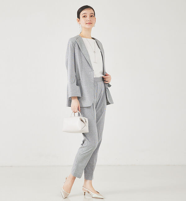 qualite「サッカーストライプタックテーパードパンツ」|その他|