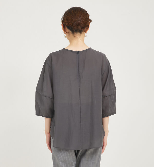 qualite「ボリュームスリーブシアーブラウス」|シャツ・ブラウス|