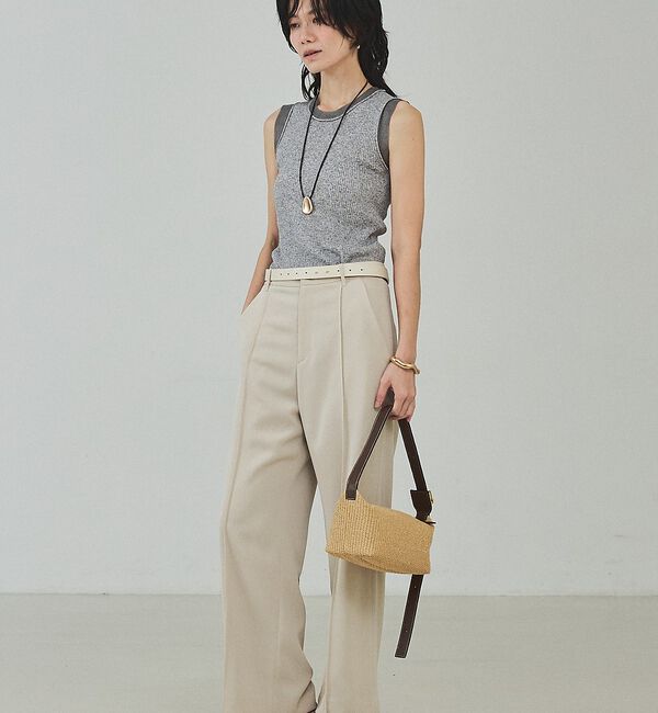 qualite「シアーミックスリブノースリーブ【予約】」|キャミソール|