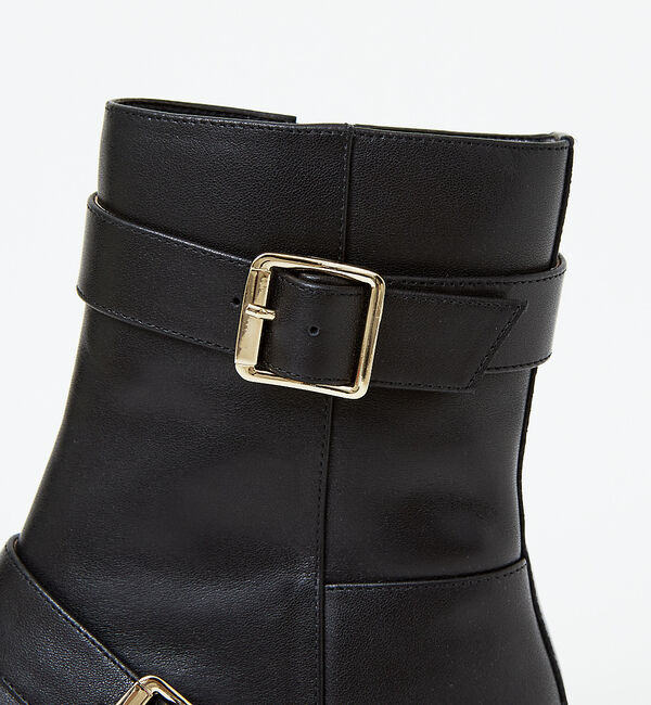 AU BANNISTER「【スノーソール】Wベルトショートブーツ」|ショートブーツ|