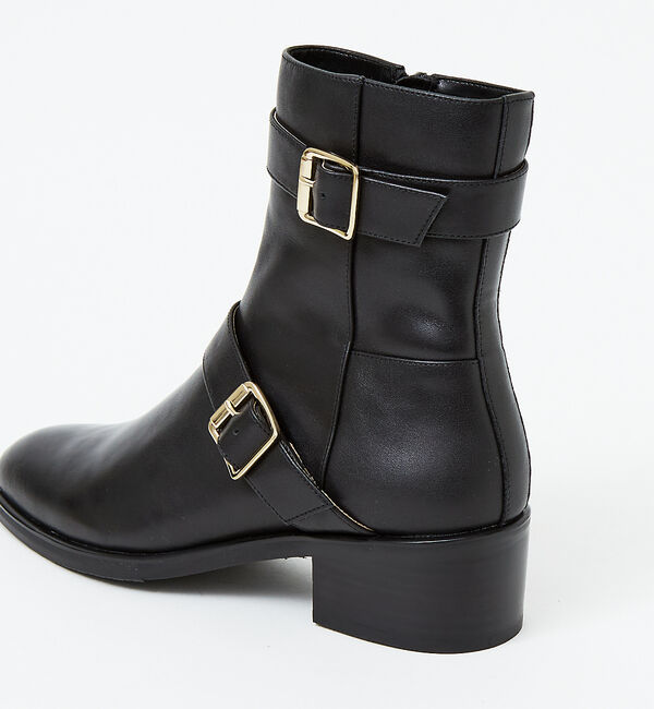 AU BANNISTER「【スノーソール】Wベルトショートブーツ」|ショートブーツ|