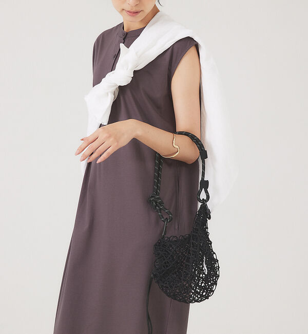 abahouse mavie「【OUTDOOR】メッシュ巾着バッグ」|ハンドバッグ|ブラック