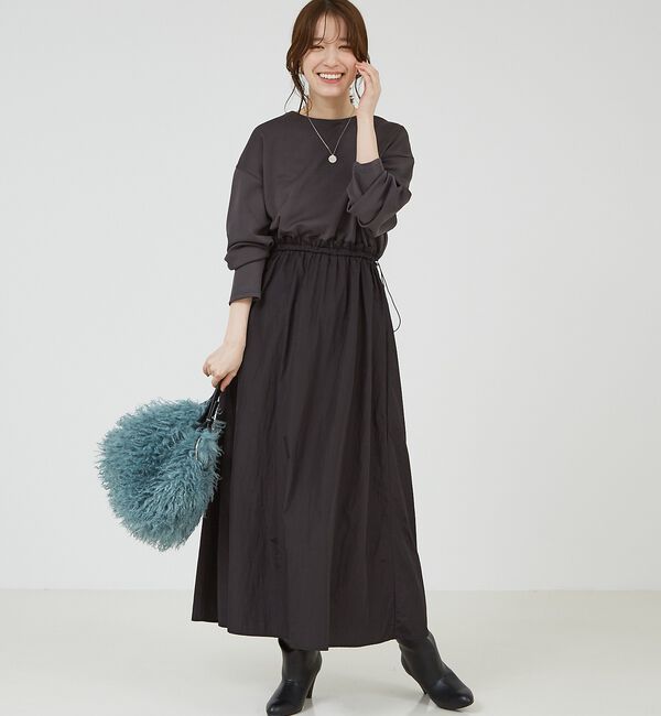 abahouse mavie「【大人のいちまんワンピ】カットコンビドロストワンピース」|ワンピース|