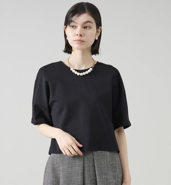 TIARA「ボクシーショートトップス」|Tシャツ・カットソー|ブラック