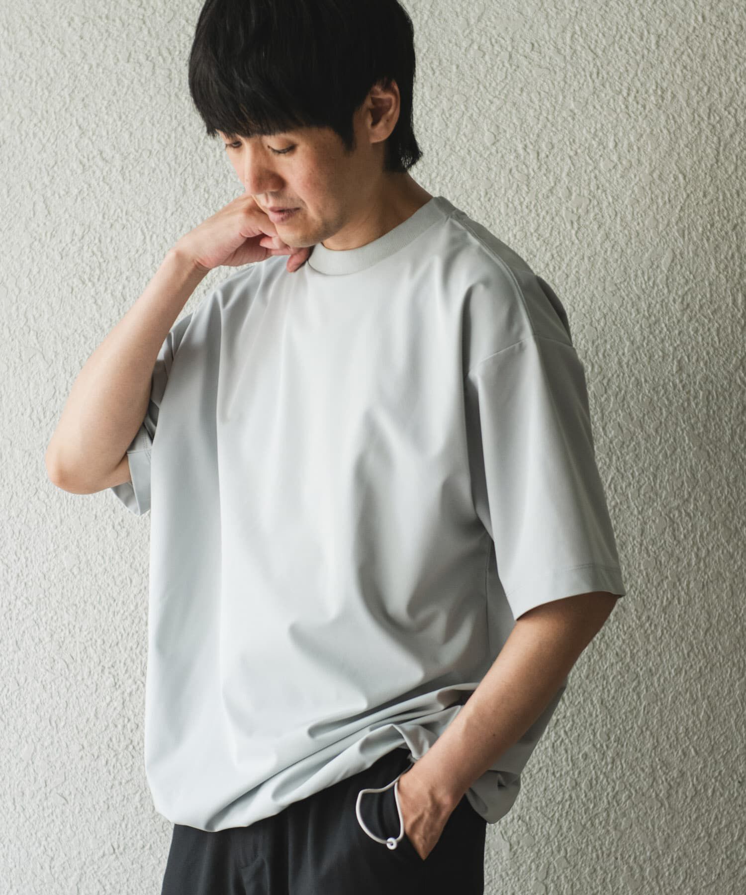URBAN RESEARCH DOORS「『吸水速乾/UVカット/防シワ』ダブルクロス ストレッチプルオーバー」|Tシャツ・カットソー|