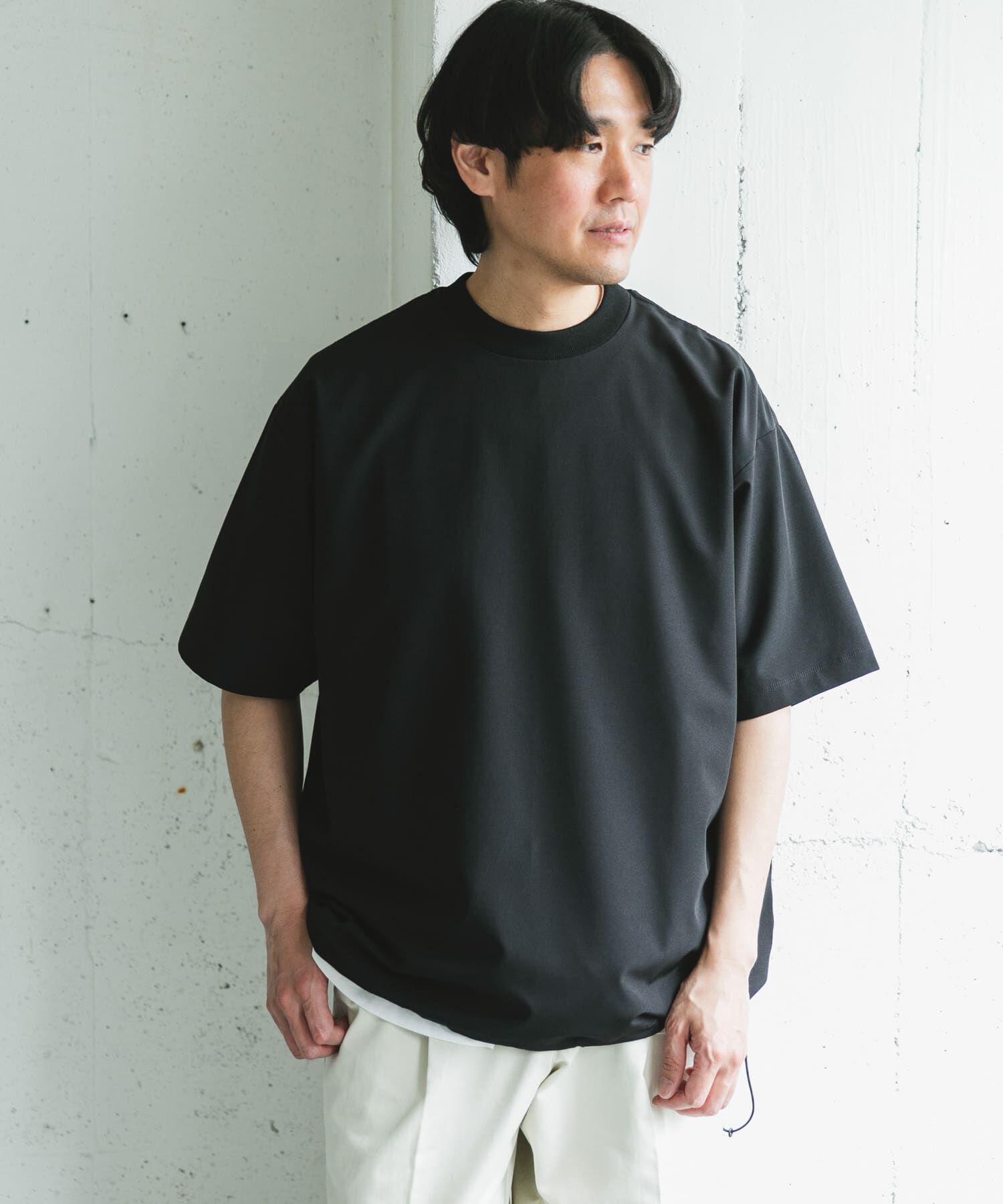 URBAN RESEARCH DOORS「『吸水速乾/UVカット/防シワ』ダブルクロス ストレッチプルオーバー」|Tシャツ・カットソー|