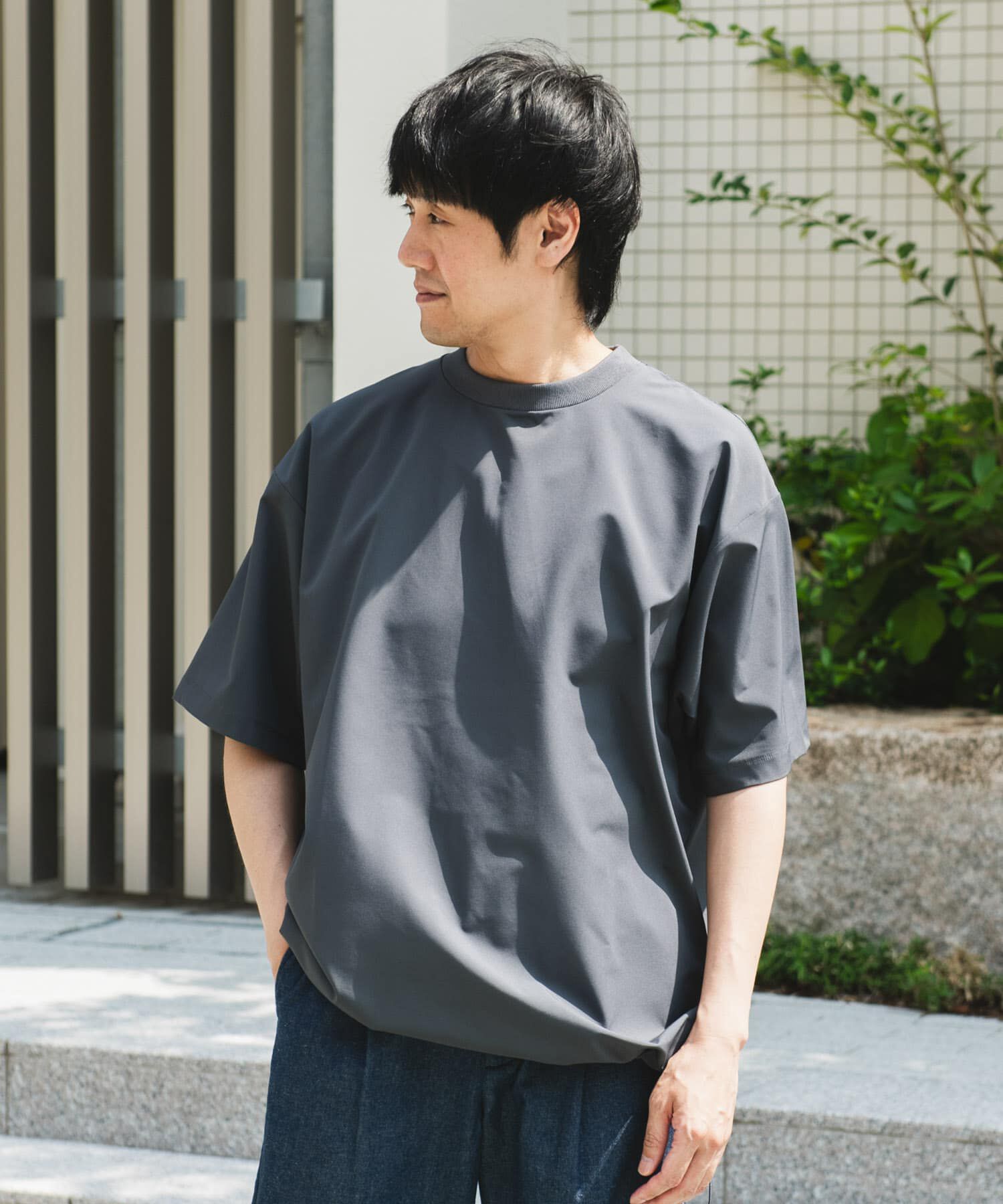 URBAN RESEARCH DOORS「『吸水速乾/UVカット/防シワ』ダブルクロス ストレッチプルオーバー」|Tシャツ・カットソー|