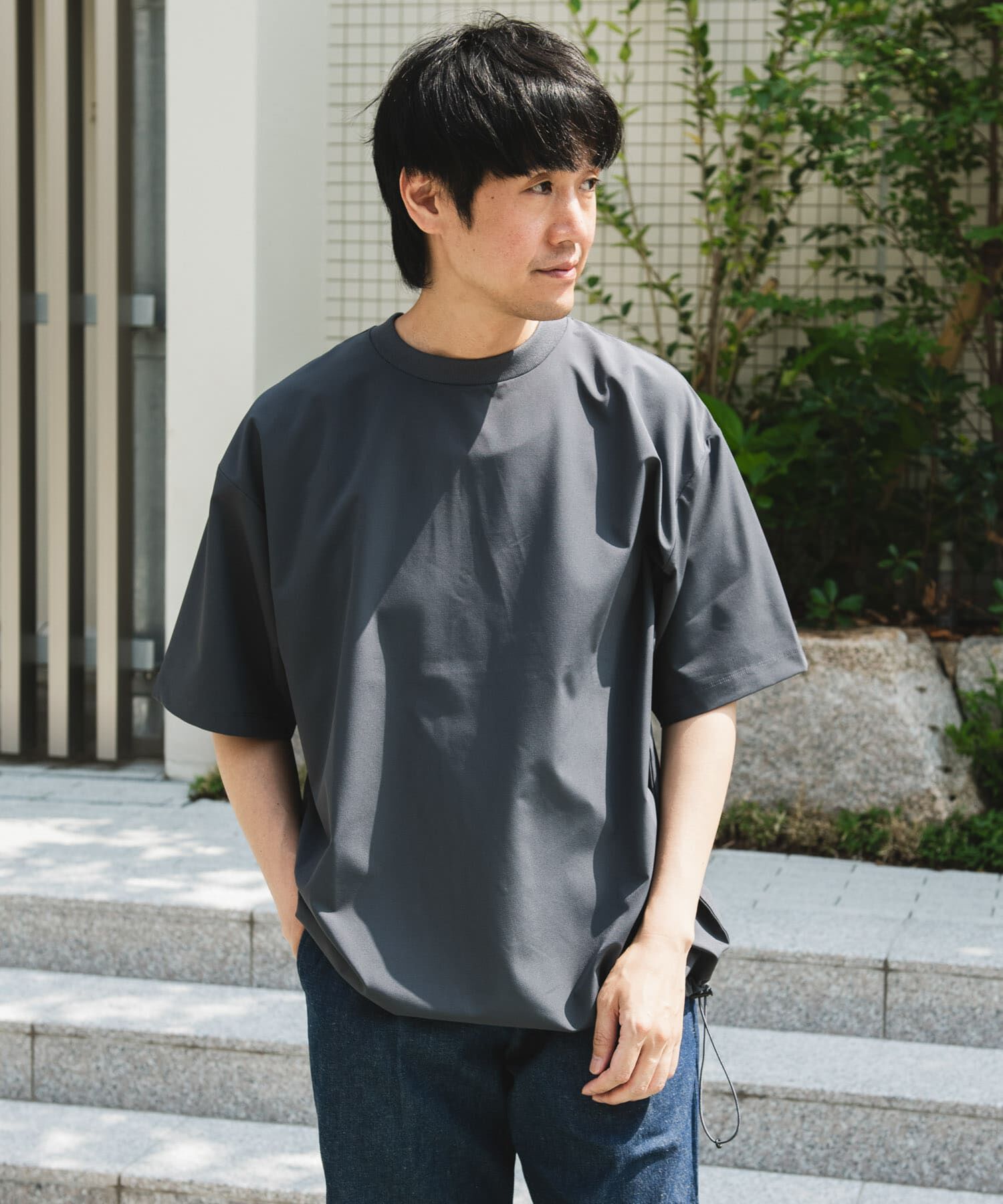 URBAN RESEARCH DOORS「『吸水速乾/UVカット/防シワ』ダブルクロス ストレッチプルオーバー」|Tシャツ・カットソー|