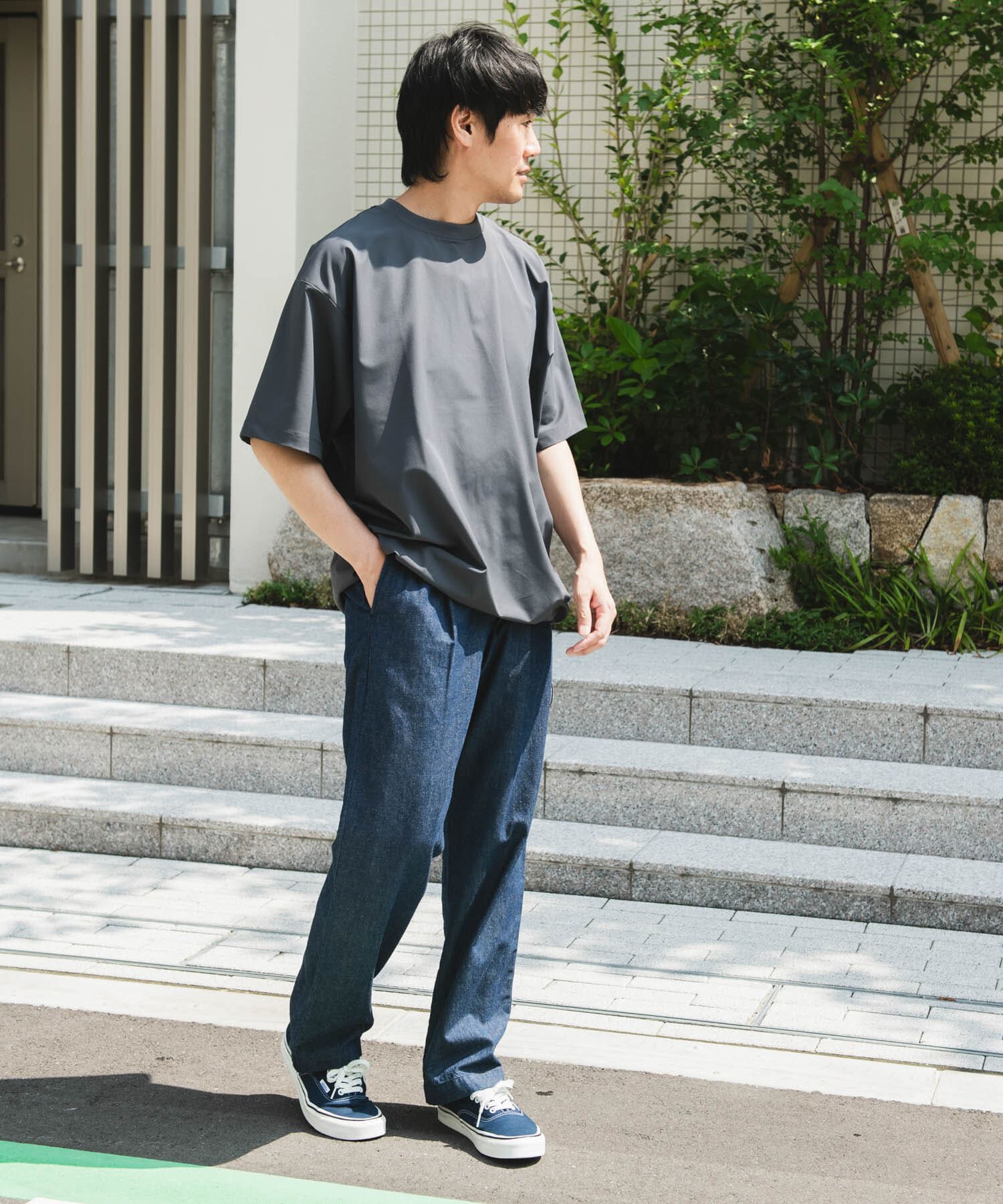 URBAN RESEARCH DOORS「『吸水速乾/UVカット/防シワ』ダブルクロス ストレッチプルオーバー」|Tシャツ・カットソー|