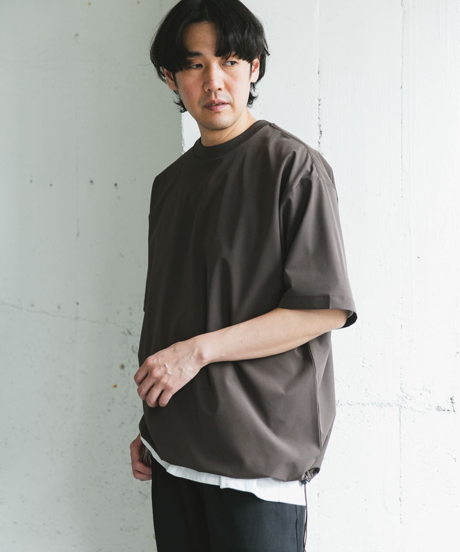 URBAN RESEARCH DOORS「『吸水速乾/UVカット/防シワ』ダブルクロス ストレッチプルオーバー」|Tシャツ・カットソー|