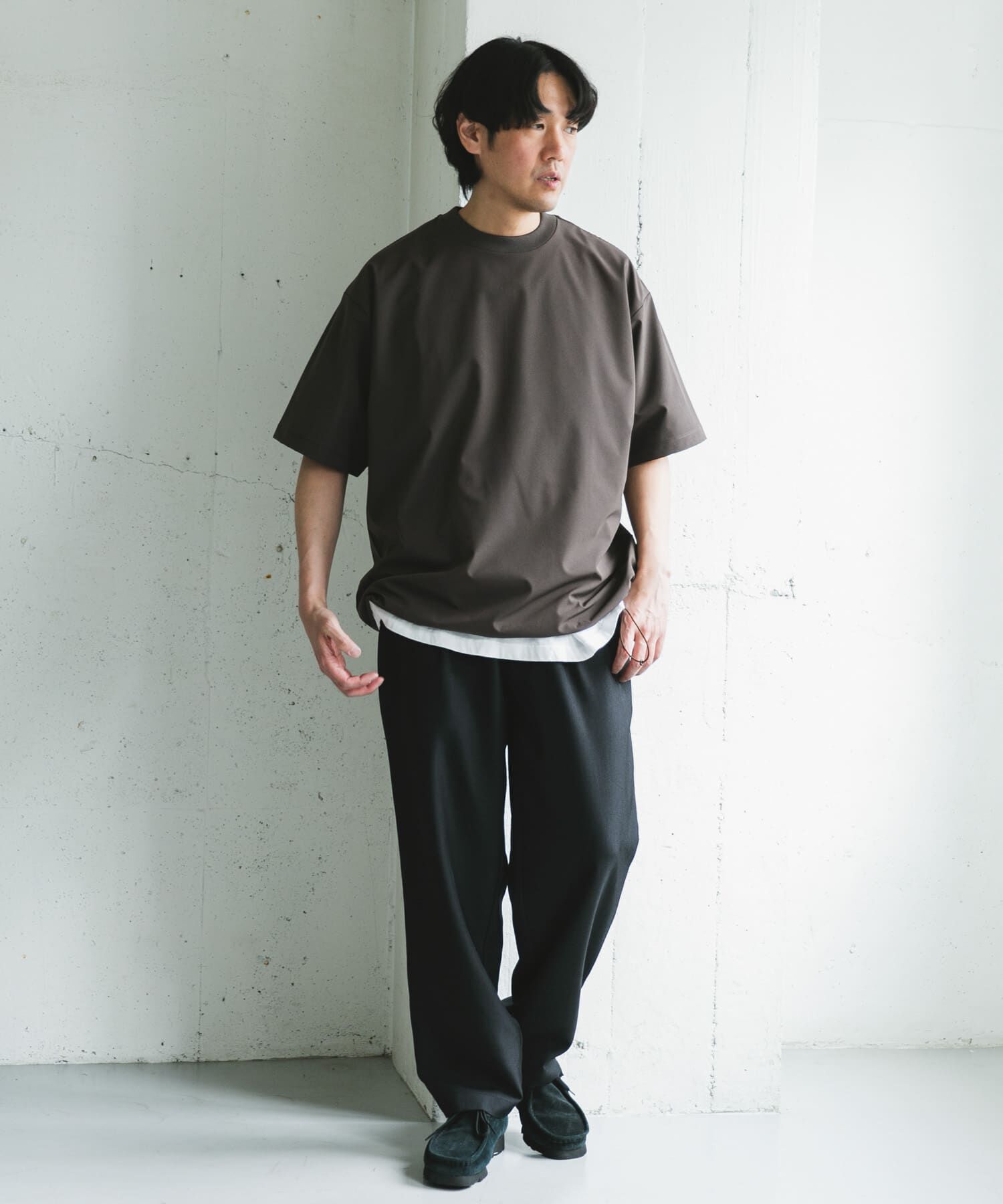 URBAN RESEARCH DOORS「『吸水速乾/UVカット/防シワ』ダブルクロス ストレッチプルオーバー」|Tシャツ・カットソー|