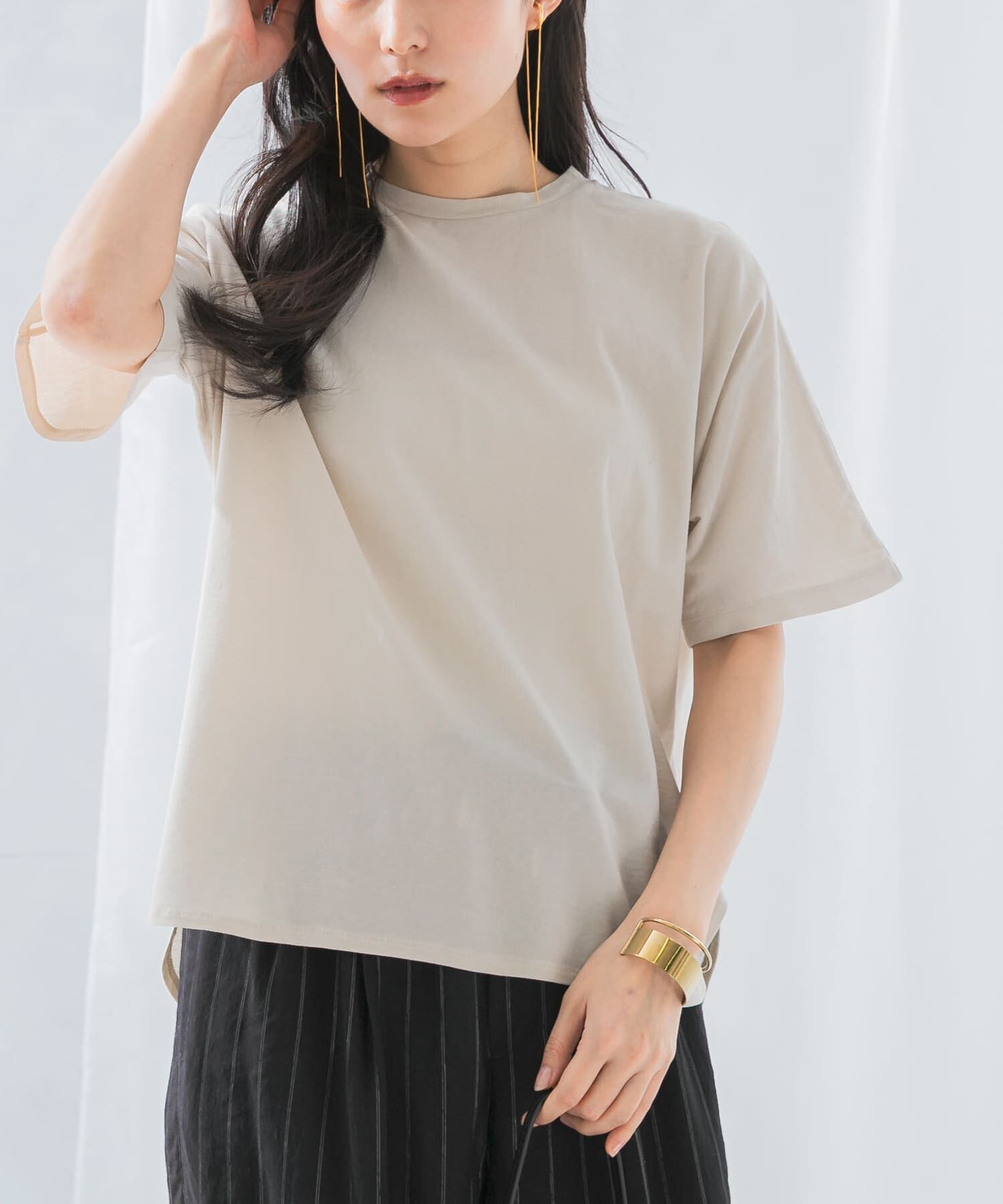 URBAN RESEARCH ROSSO「接触冷感ハーフスリーブドルマンTシャツ」|Tシャツ・カットソー|