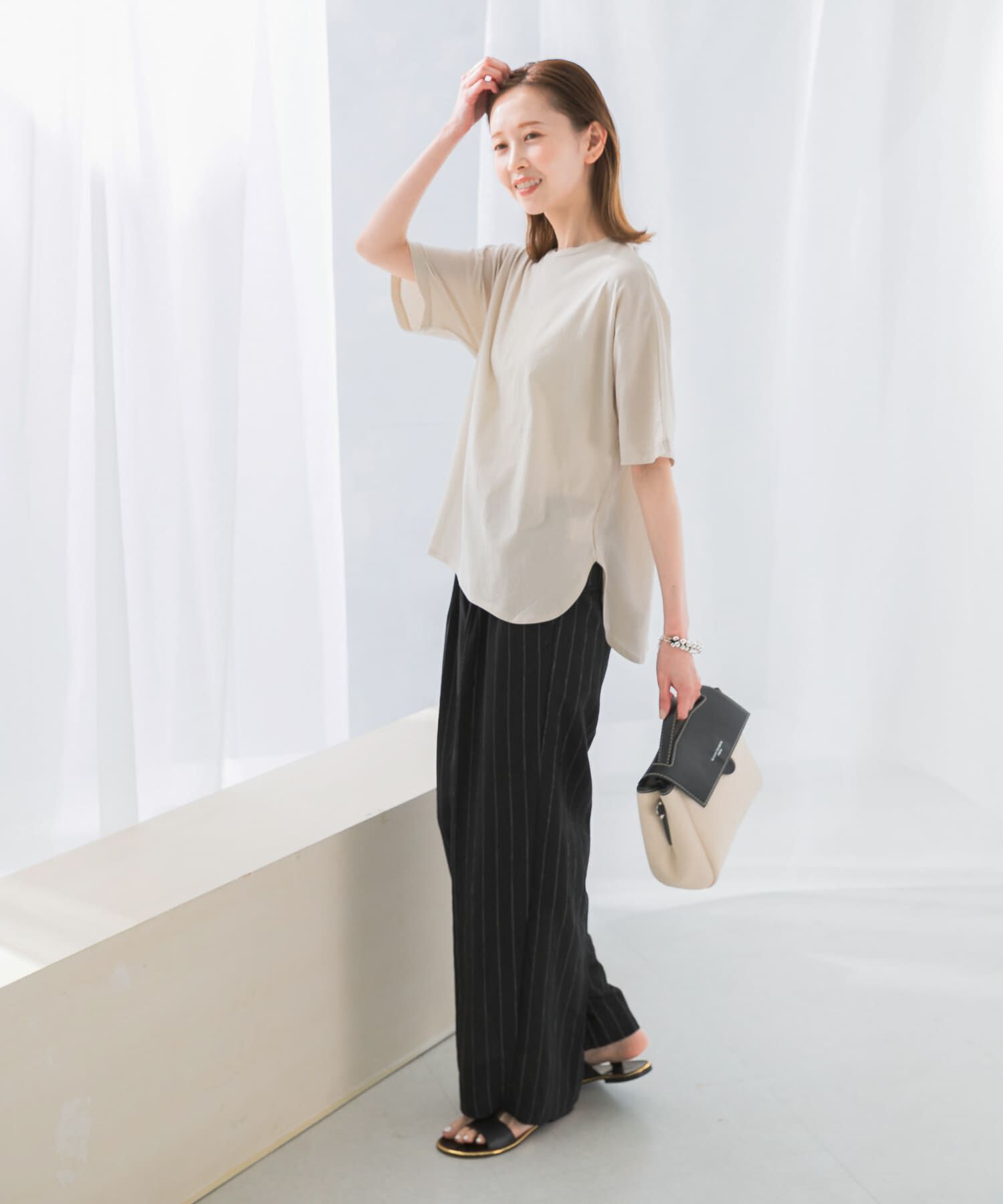 URBAN RESEARCH ROSSO「接触冷感ハーフスリーブドルマンTシャツ」|Tシャツ・カットソー|