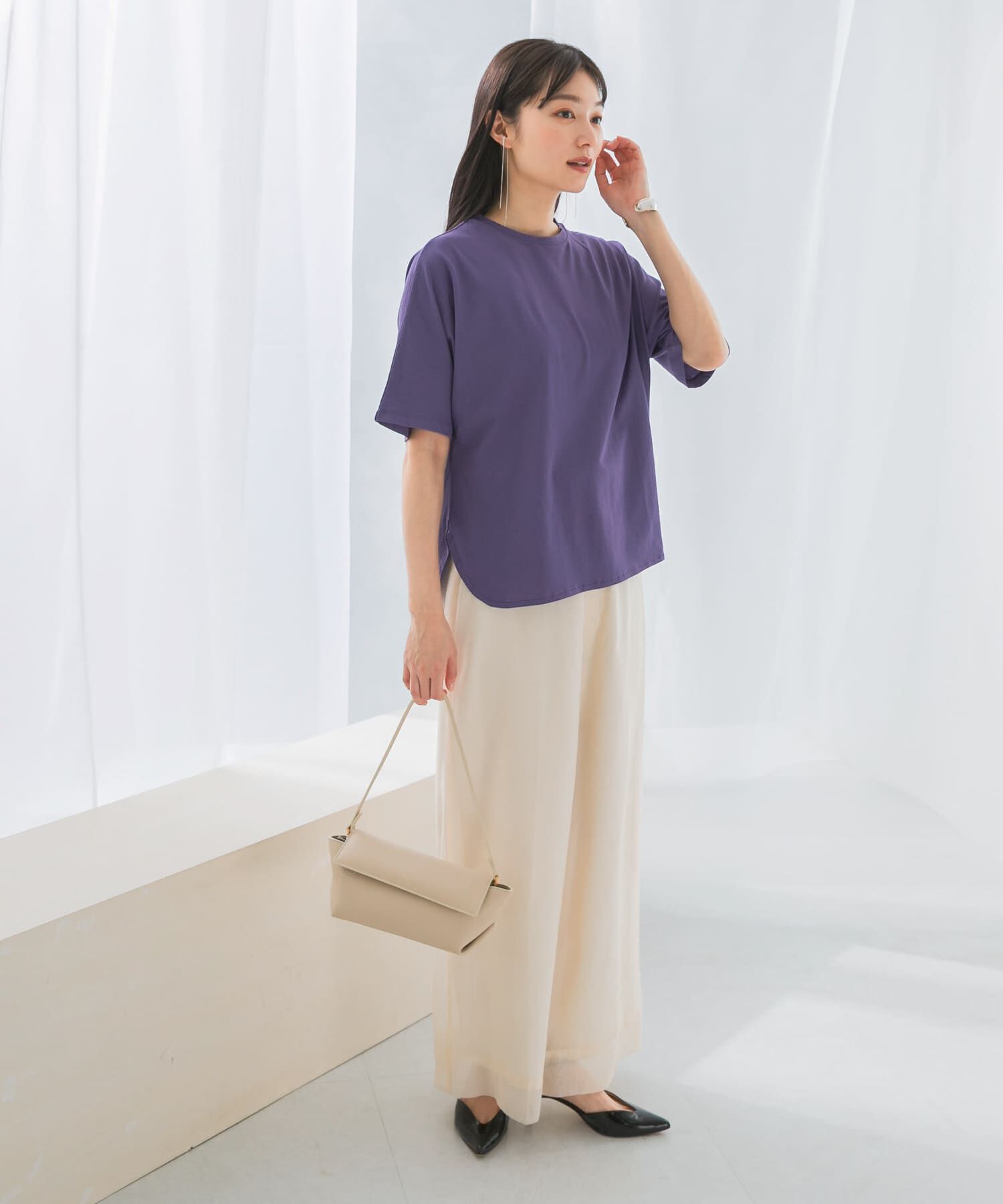 URBAN RESEARCH ROSSO「接触冷感ハーフスリーブドルマンTシャツ」|Tシャツ・カットソー|