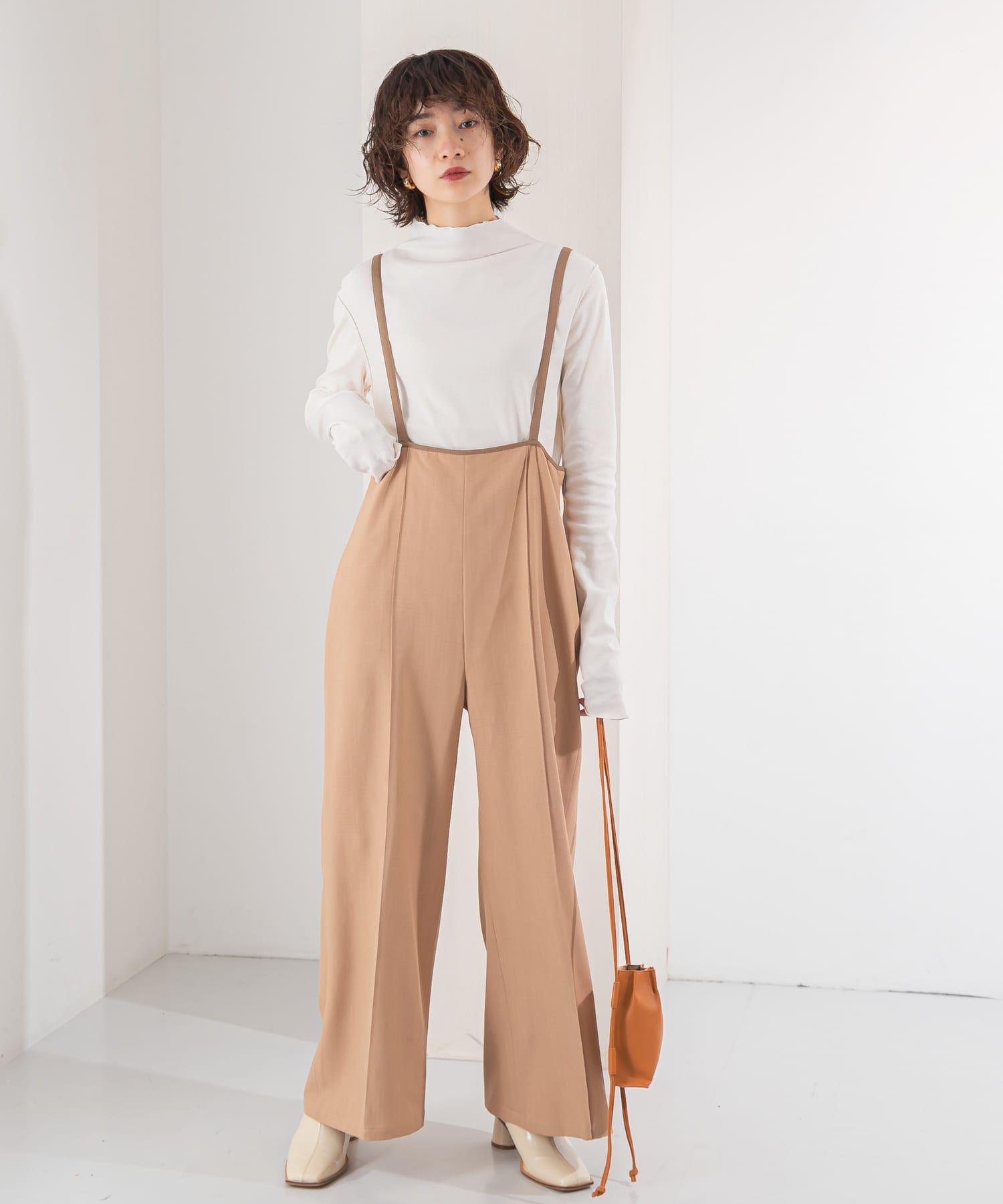  「ピンタックハイウエストサロペット」|スカート|