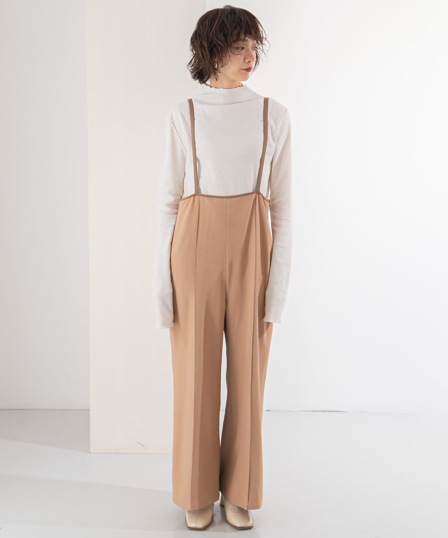  「ピンタックハイウエストサロペット」|スカート|