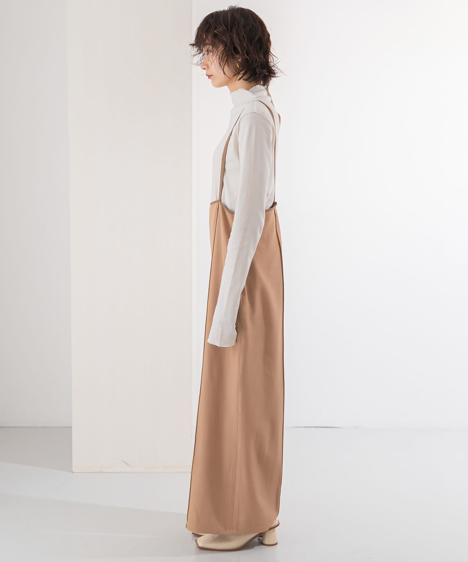  「ピンタックハイウエストサロペット」|スカート|