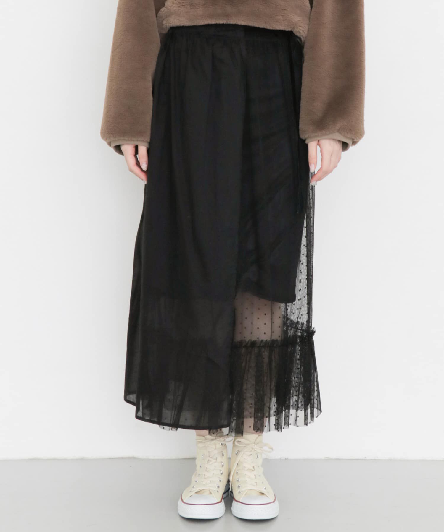  「レイヤードシアー巻きスカート&there4;」|スカート|