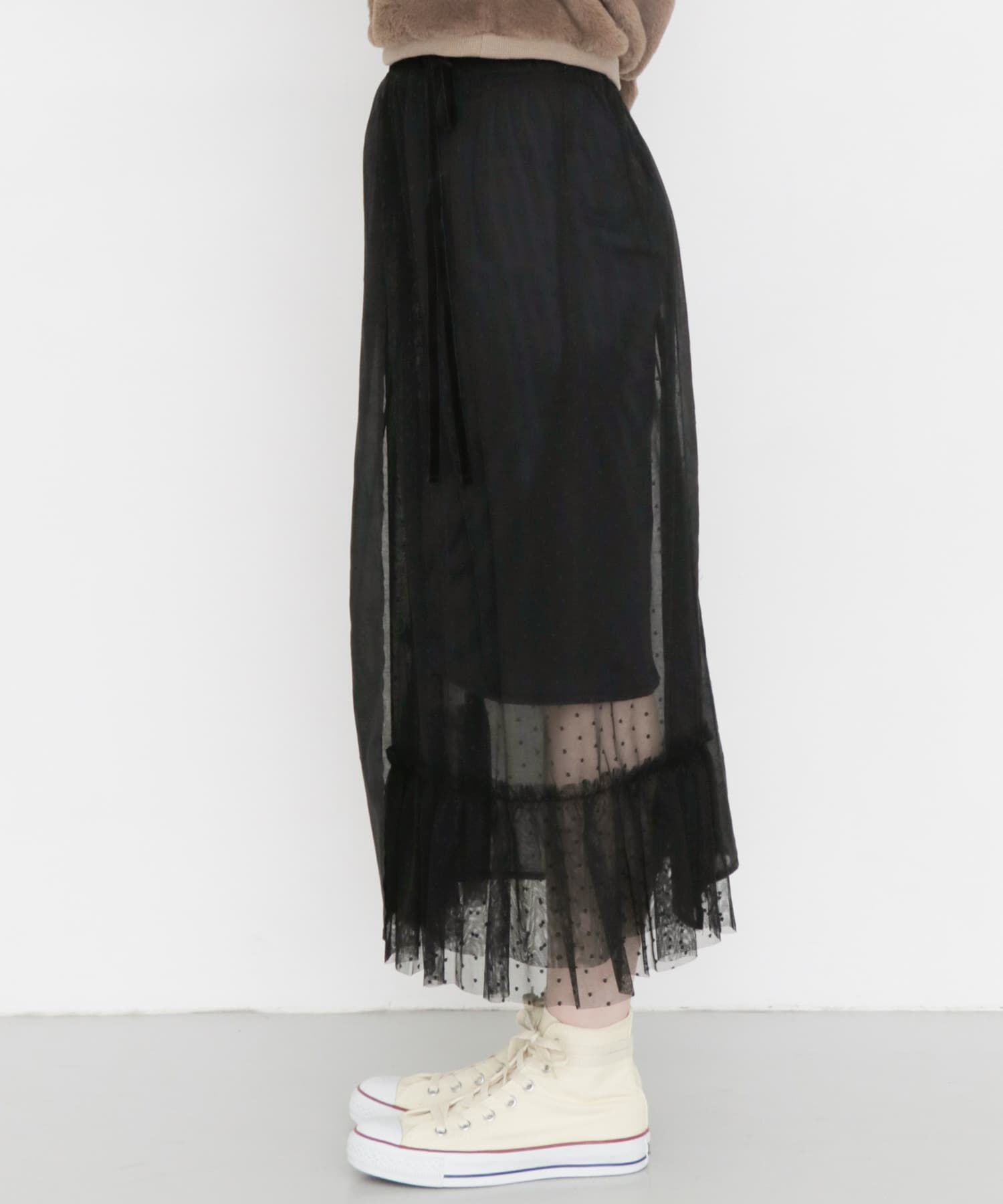  「レイヤードシアー巻きスカート&there4;」|スカート|