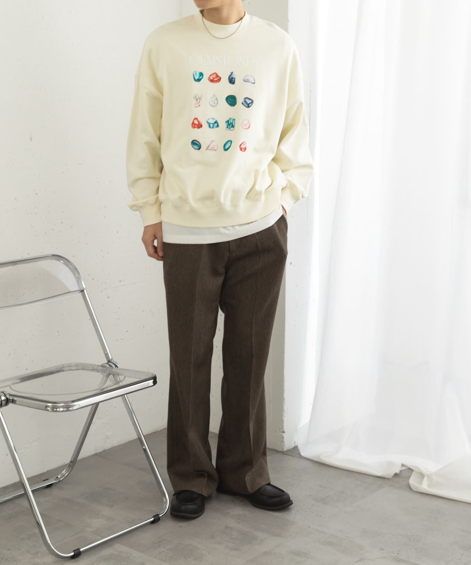 SENSE OF PLACE by URBAN RESEARCH「Gem Stone Cropped Sweat」|スウェット・ジャージ|