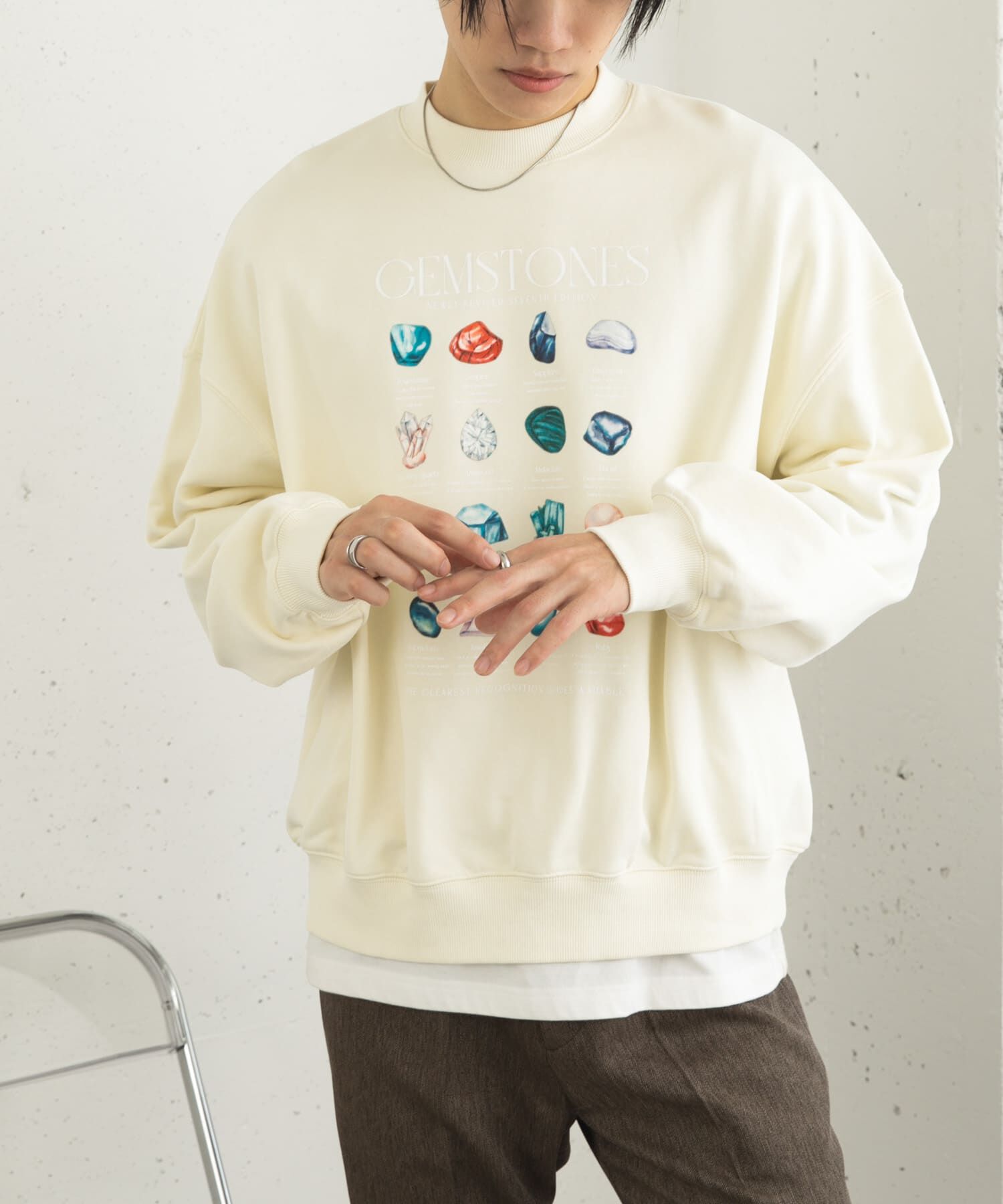 SENSE OF PLACE by URBAN RESEARCH「Gem Stone Cropped Sweat」|スウェット・ジャージ|