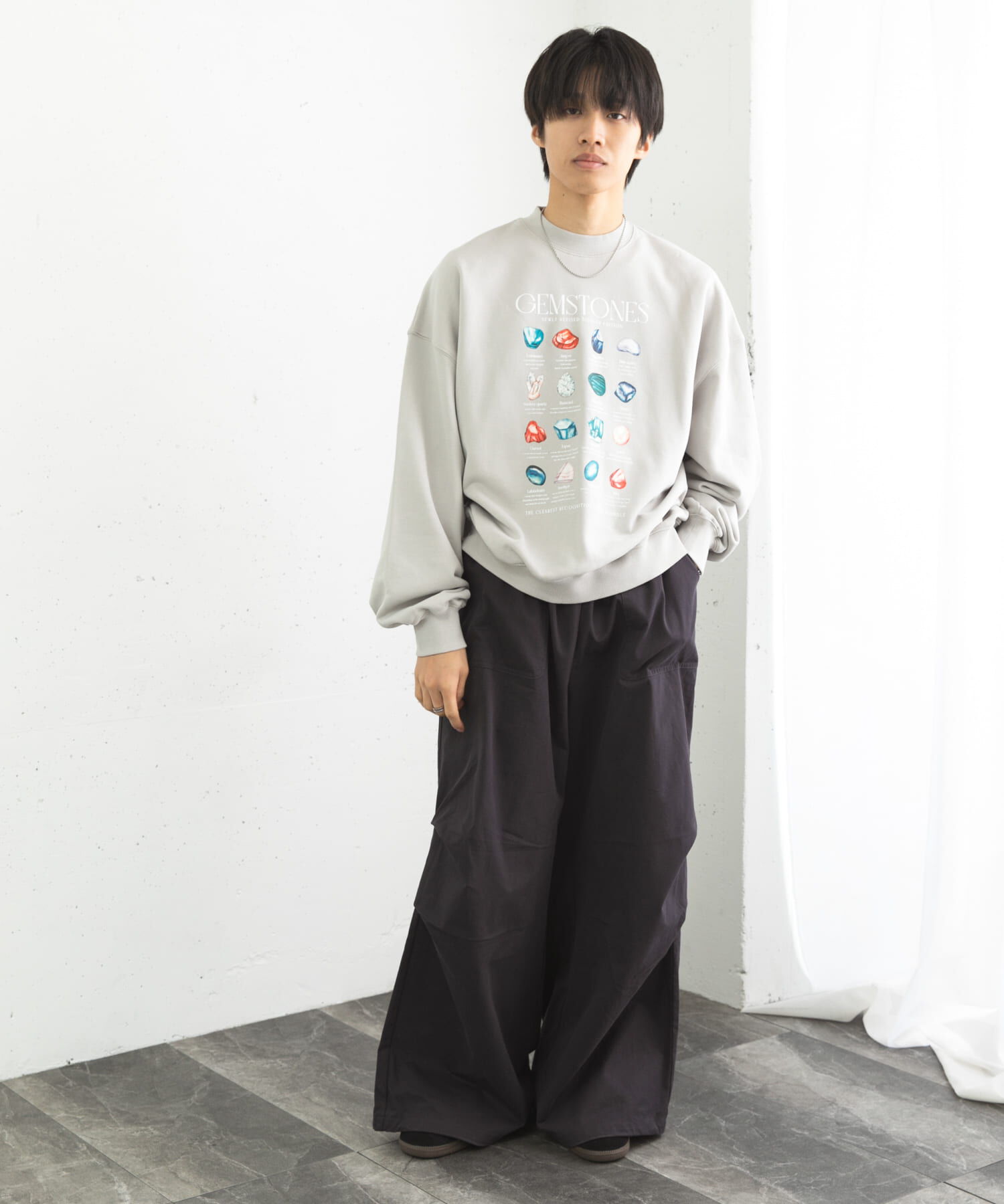 SENSE OF PLACE by URBAN RESEARCH「Gem Stone Cropped Sweat」|スウェット・ジャージ|