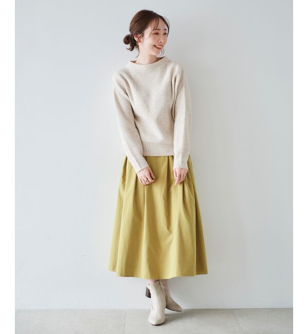 le.coeur blanc「フェイクスエードギャザースカート」|スカート|
