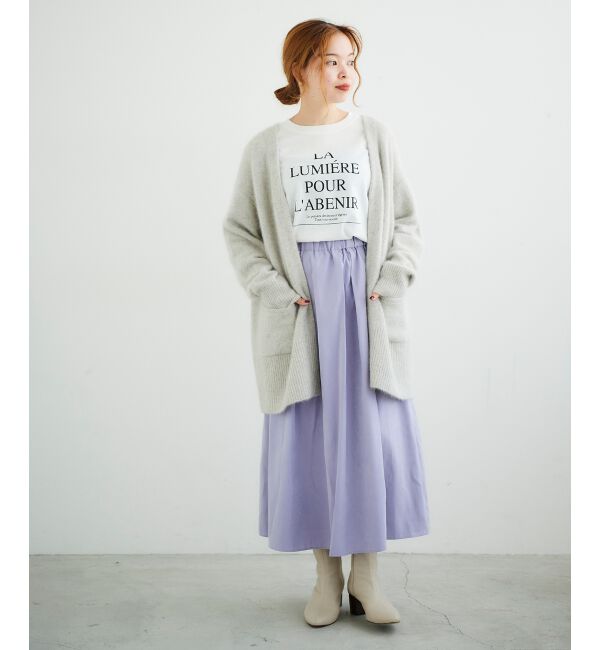 le.coeur blanc「フェイクスエードギャザースカート」|スカート|