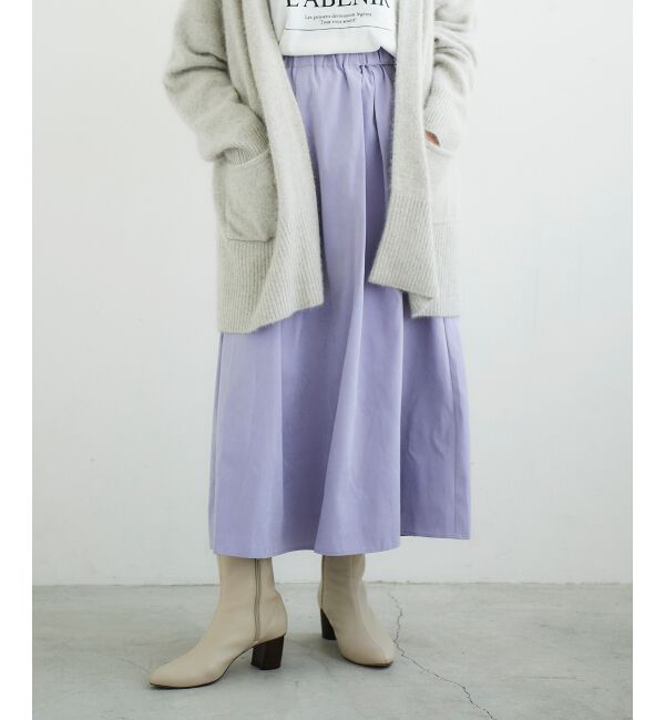 le.coeur blanc「フェイクスエードギャザースカート」|スカート|