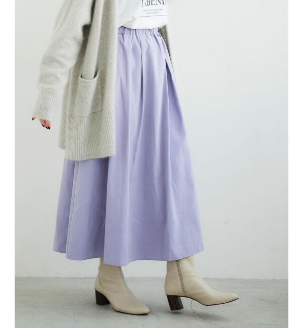 le.coeur blanc「フェイクスエードギャザースカート」|スカート|