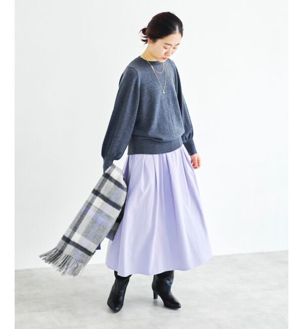 le.coeur blanc「フェイクスエードギャザースカート」|スカート|