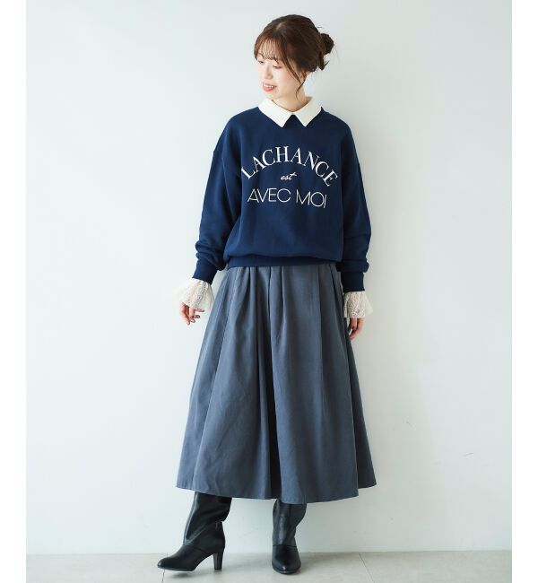 le.coeur blanc「フェイクスエードギャザースカート」|スカート|