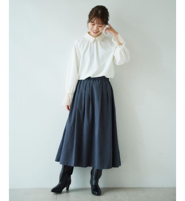 le.coeur blanc「フェイクスエードギャザースカート」|スカート|