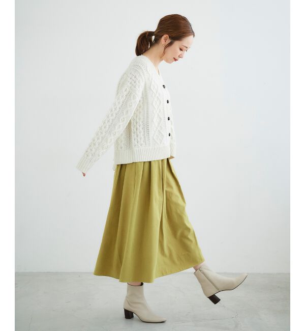 le.coeur blanc「フェイクスエードギャザースカート」|スカート|